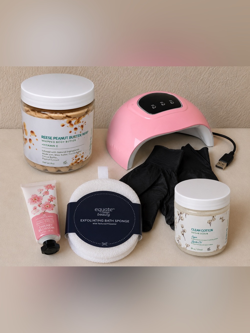 ✨ Beauty Bundle | LED UV Nail Lamp, Body Butter, Sugar Scrub & Sponge